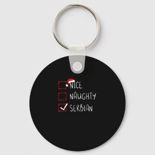 Nice Naughty Serbian Christmas Heritage Key Ring