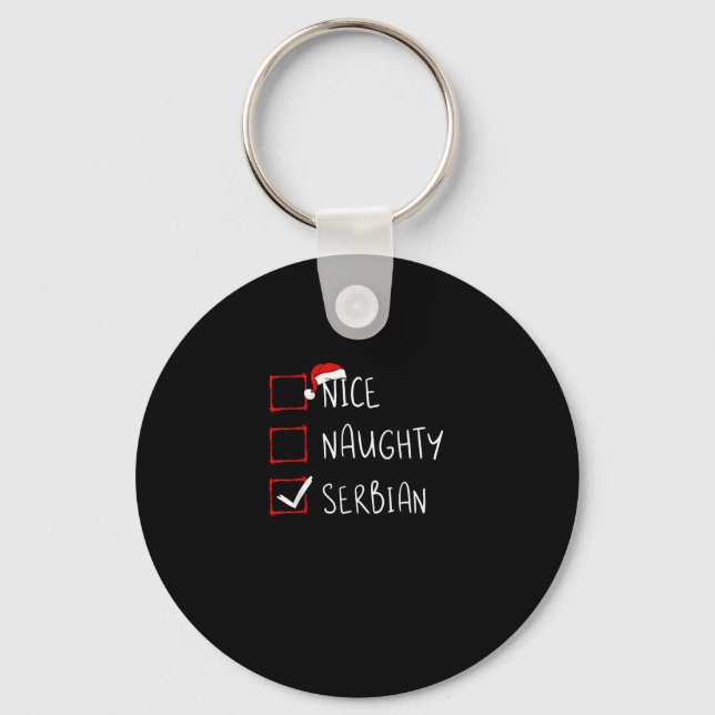 Nice Naughty Serbian Christmas Heritage  Key Ring (Front)