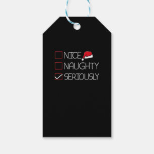 Nice Naughty Seriously Christmas Modern Style Gift Tags