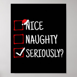 Nice Naughty Seriously Funny Christmas Poster