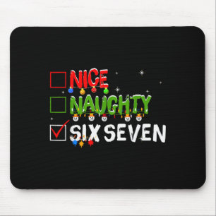 Nice Naughty Six Seven Meme Funny 67 Brainrot Chri Mouse Mat