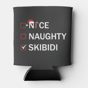 Nice Naughty Skibidi Funny Christmas Gen Alpha Can Cooler