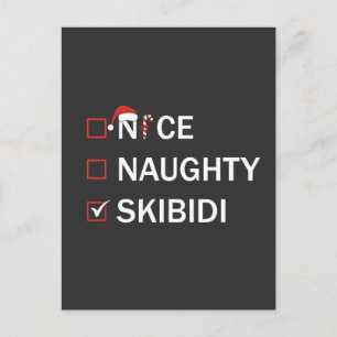 Nice Naughty Skibidi Funny Christmas Gen Alpha  Holiday Postcard