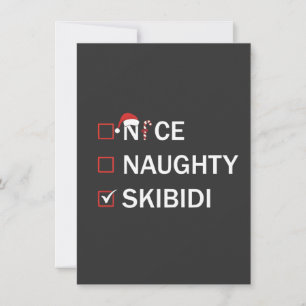 Nice Naughty Skibidi Funny Christmas Gen Alpha Thank You Card