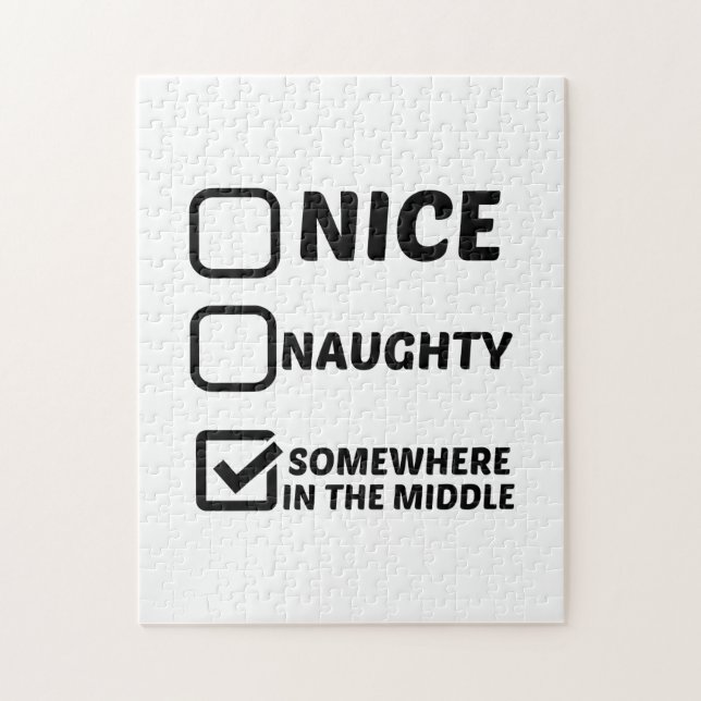 NICE NAUGHTY SOMEWHERE IN THE MIDDLE JIGSAW PUZZLE (Vertical)