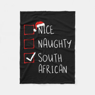 Nice Naughty South African Christmas South Africa  Fleece Blanket