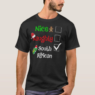 Nice Naughty South African South Africa Christmas T-Shirt