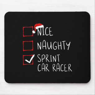 Nice Naughty Sprint Car Racer Christmas List Santa Mouse Mat