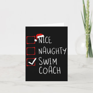 Nice Naughty Swim Coach Christmas List Xmas Santa  Card