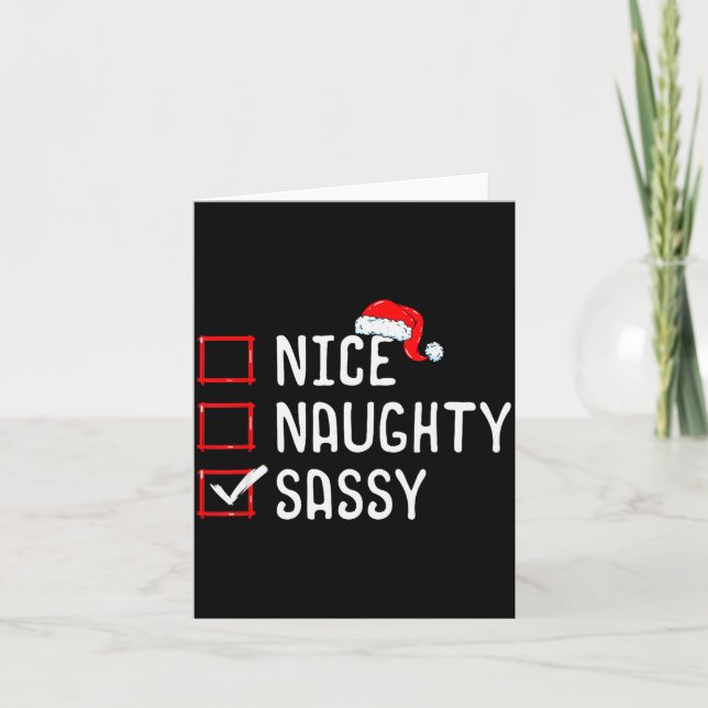 Nice Naughty Sy Christmas List  Card (Front)