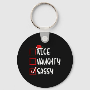 Nice Naughty Sy Christmas List Family Xmas Santa C Key Ring