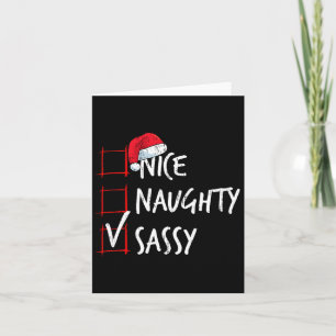 Nice Naughty Sy Christmas List Santa Costume Xmas  Card