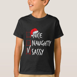 Nice Naughty Sy Christmas List Santa Costume Xmas  T-Shirt