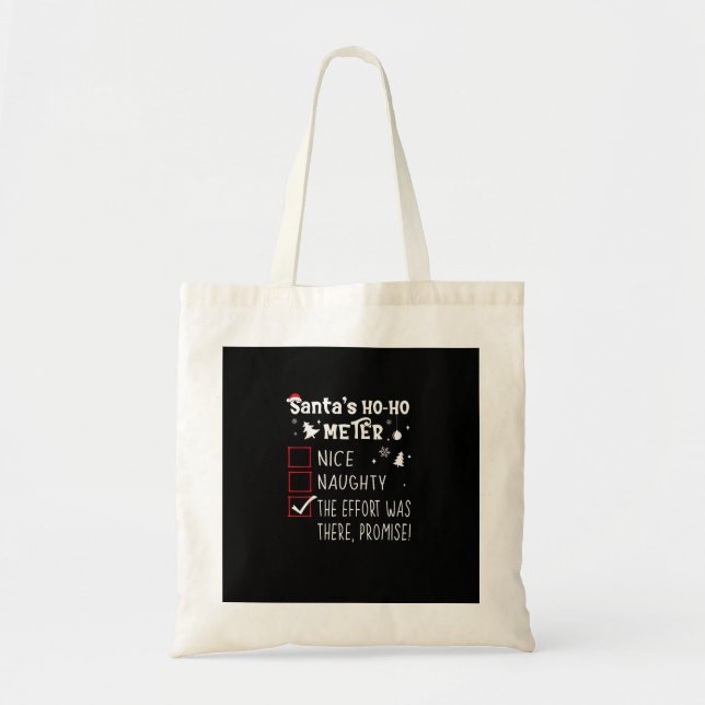Nice Naughty The Was There Promise Christmas Tote Bag (Front)