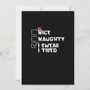 Nice Naughty Tried My Best Holiday Humor Card