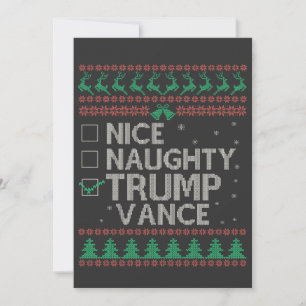 Nice Naughty Trump Vance Election Ugly Sweater Invitation
