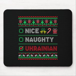 Nice Naughty Ukrainian Ugly Christmas Funny Women' Mouse Mat