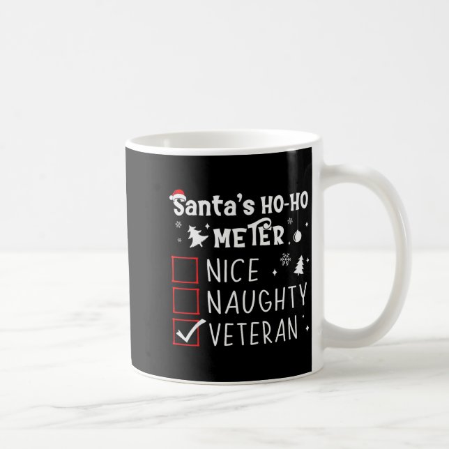 Nice Naughty Veteran Christmas List Santa Military Coffee Mug (Right)