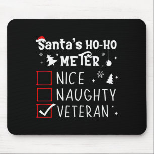 Nice Naughty Veteran Christmas List Santa Military Mouse Mat