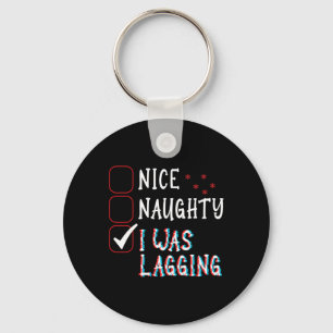 Nice Naughty Videos Games Gamer Fun Lag Christmas  Key Ring