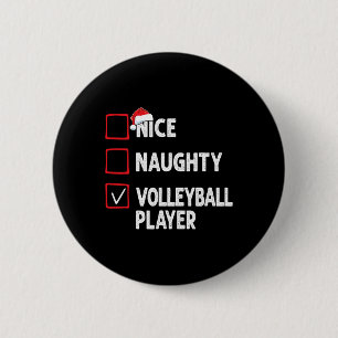 Nice Naughty Volleyball Player Boys Christmas Girl 6 Cm Round Badge