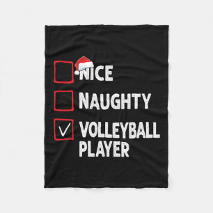 Nice Naughty Volleyball Player Boys Christmas Girl Fleece Blanket