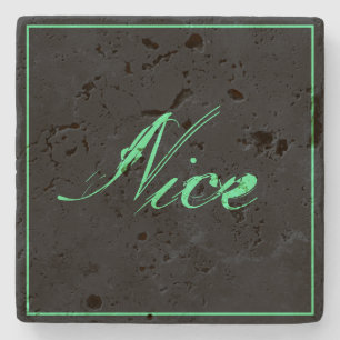 Nice neon-green stone coaster