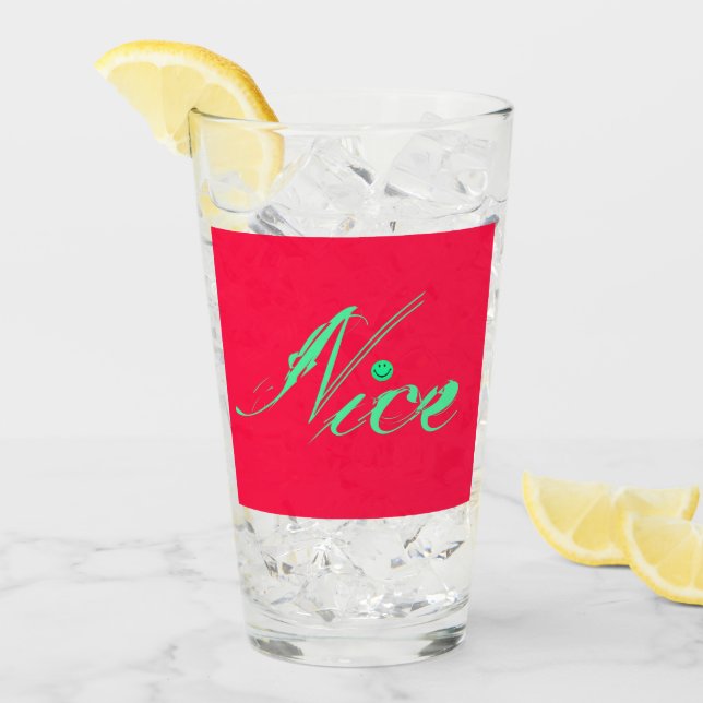 Nice neon Happy face – Happiness – smiling face Glass (Front Ice)