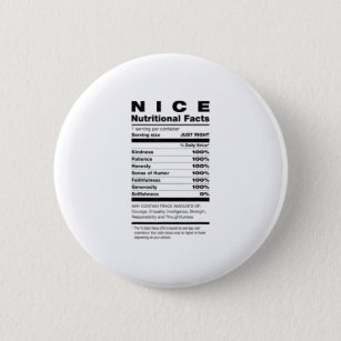 Nice Nutritional Facts Ingredients Chri 6 Cm Round Badge