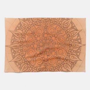 Nice Oriental Orange Design Tea Towel