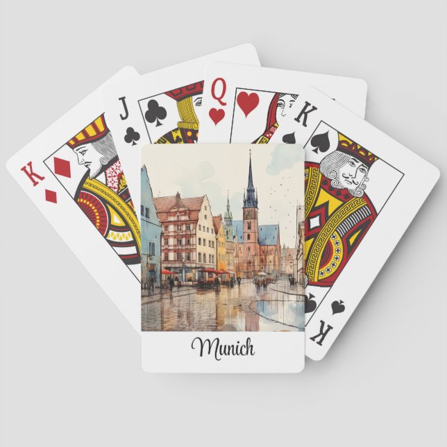 Nice painted Munich Playing Cards (Back)