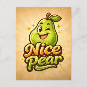 Nice Pear - Feelin Fruity - Foodie Fiends Postcard
