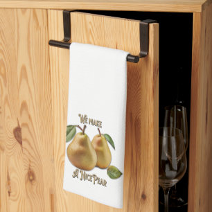 "Nice Pear!" Kitchen Pun  Tea Towel