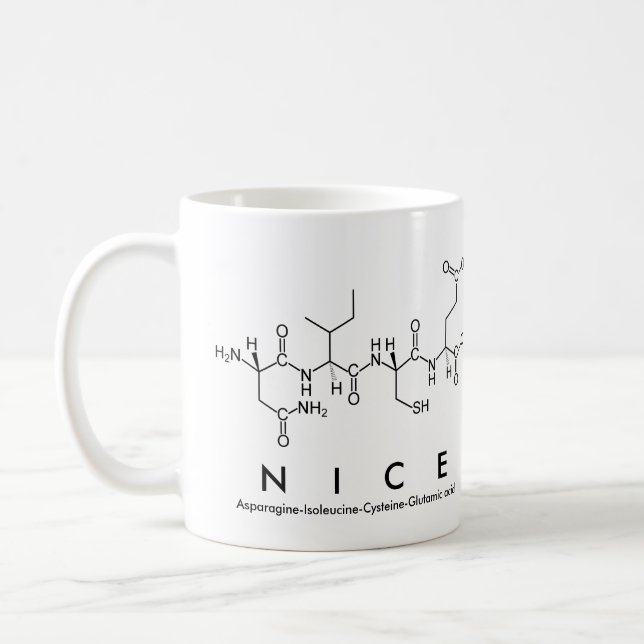 Nice peptide word mug (Left)
