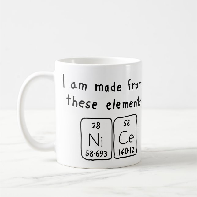 Nice periodic table name mug (Left)