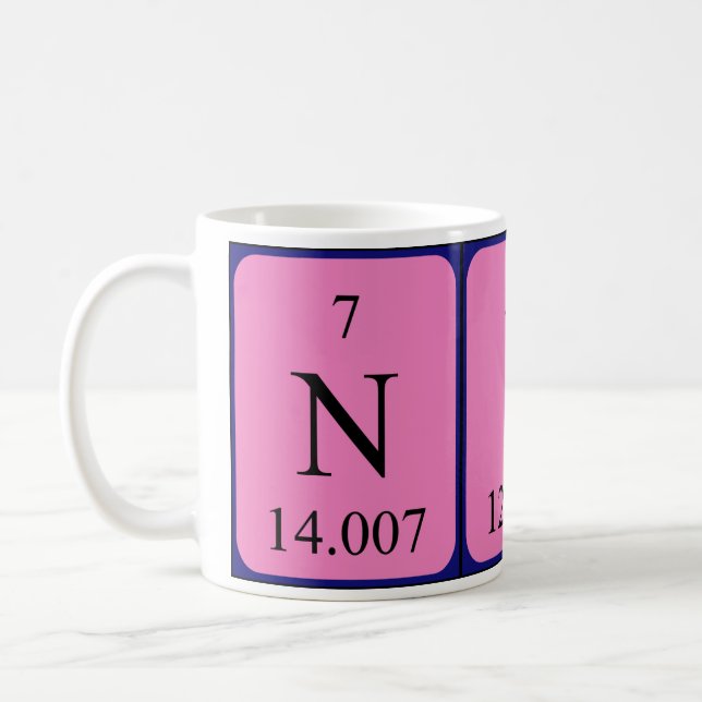 Nice periodic table name mug (Left)