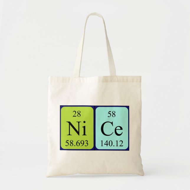 Nice periodic table name tote bag (Front)