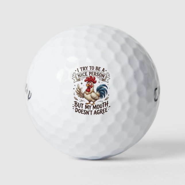 Nice Person Golf Balls - Custom Humour Callaway Gi (Front)