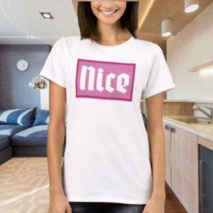 Nice Pink Box Typography Shirt