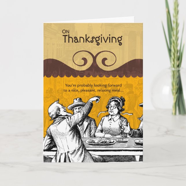Nice Pleasant Meal on Thanksgiving Holiday Card (Front)