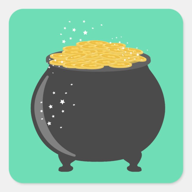 Nice Pot of Gold Square Sticker (Front)