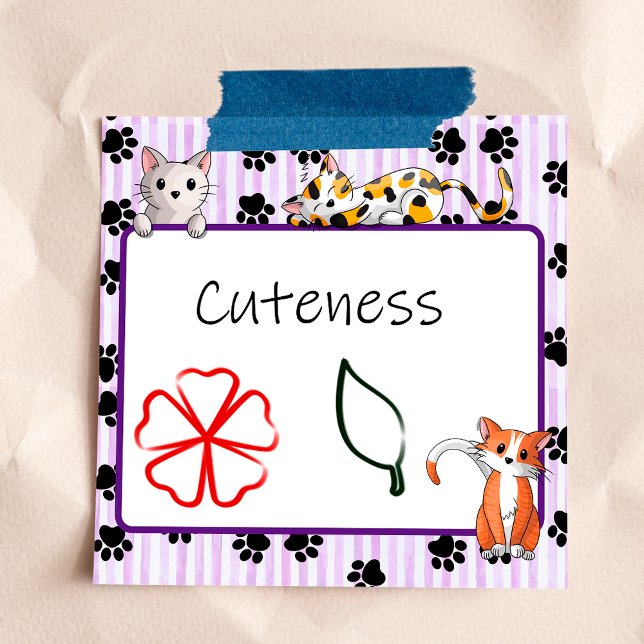 Nice Purple colour with paws cute kittens 3" x 3" Post-it Notes (Creator Uploaded)