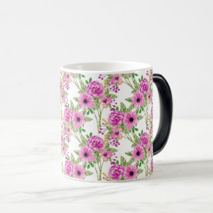 Nice Purple Floral Watercolor Seamless Pattern Magic Mug
