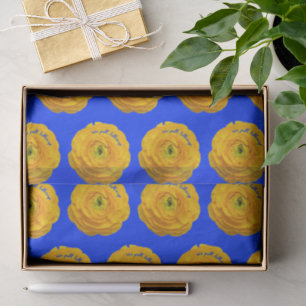 'Nice Putt, Buttercup' Vibrant Blue-Violet Yellow Tissue Paper