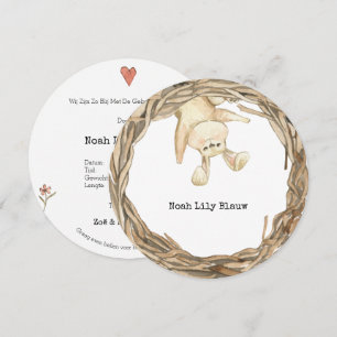 Nice Rabbit Dear Bos Animals Birth card