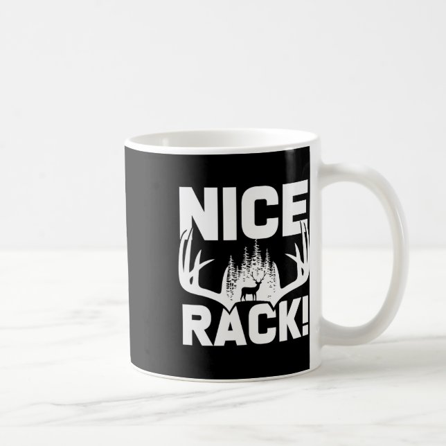 Nice Rack Antlers Deer Funny Hunting Hunter Humour Coffee Mug (Right)