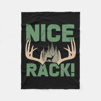 Nice Rack Antlers Deer Funny Hunting Hunter Humour Fleece Blanket