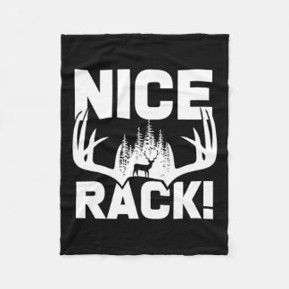 Nice Rack Antlers Deer Funny Hunting Hunter Humour Fleece Blanket