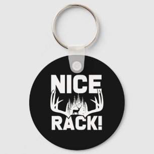 Nice Rack Antlers Deer Funny Hunting Hunter Humour Key Ring