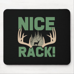 Nice Rack Antlers Deer Funny Hunting Hunter Humour Mouse Mat